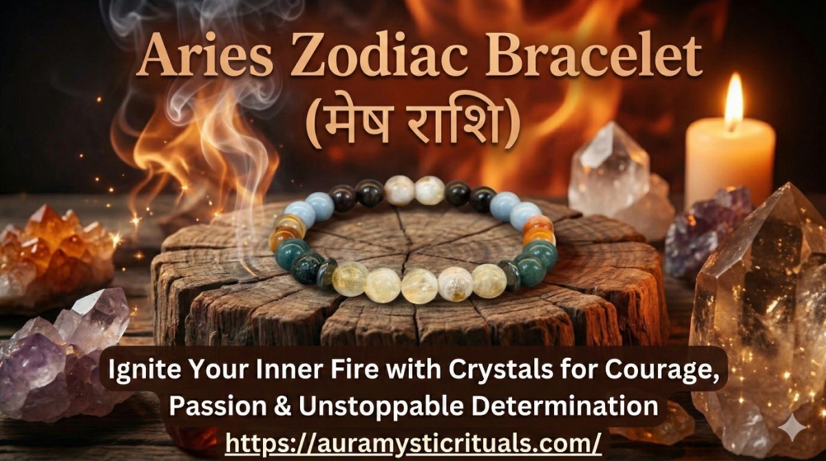 Aries Zodiac Bracelet (मेष राशि): Ignite Your Inner Fire with Crystals for Courage, Passion & Unstoppable Determination