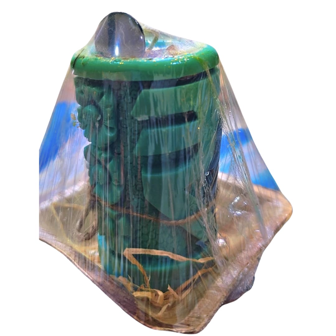 Jungle Bloom Botanical Pillar Candle – Aura Mystic Rituals