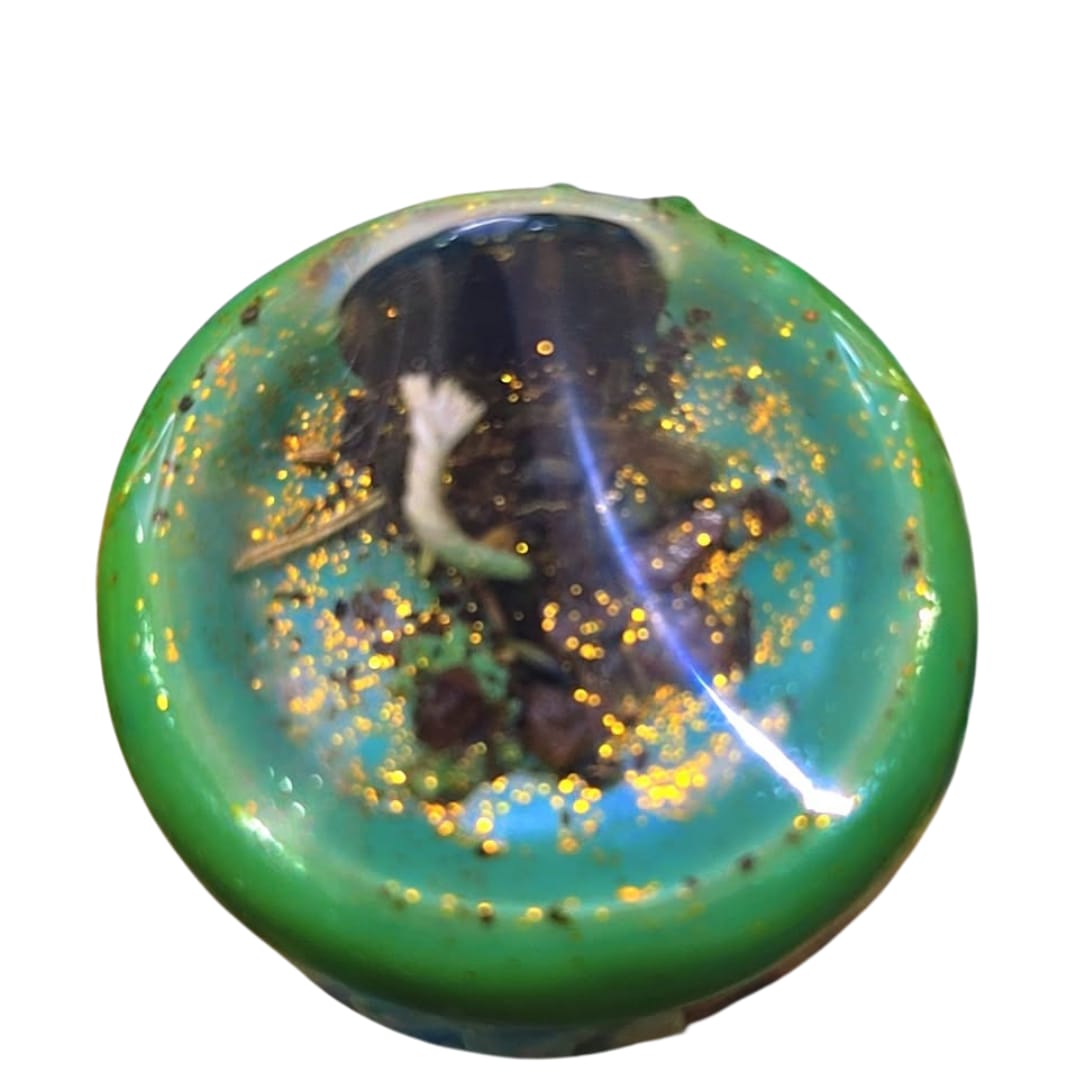 Botanical Resin-Dome Candle – Green Glow (Aura Mystic Rituals)