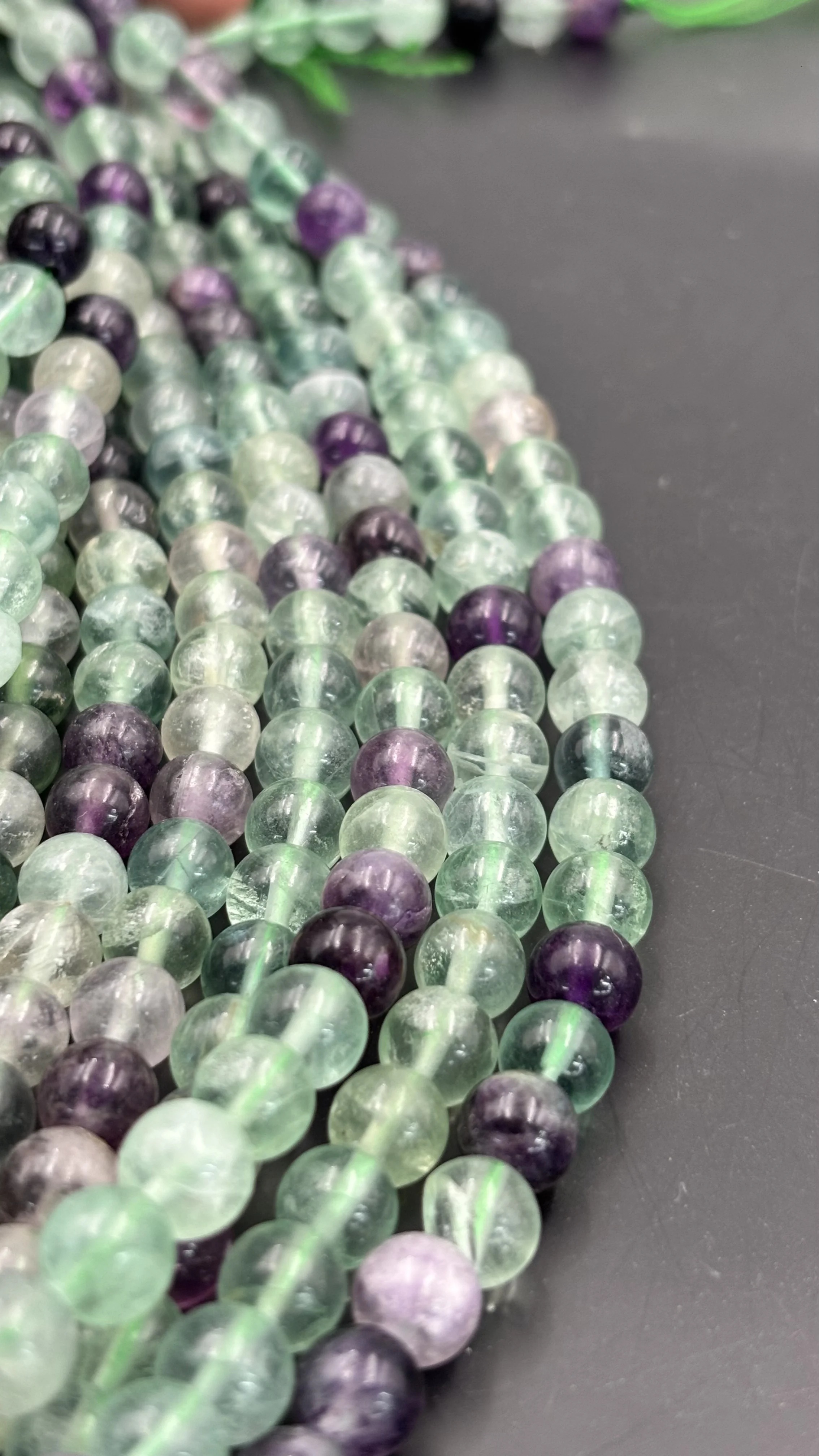 Multi Fluorite Plain Round Beads by Aura Mystic Rituals 