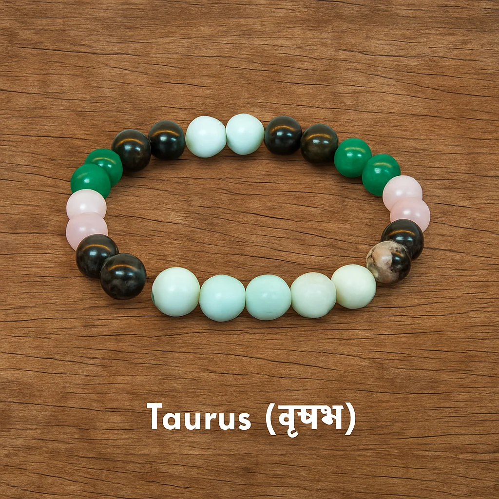 Taurus (वृषभ) Zodiac Crystal Bracelet – Stability & Abundance