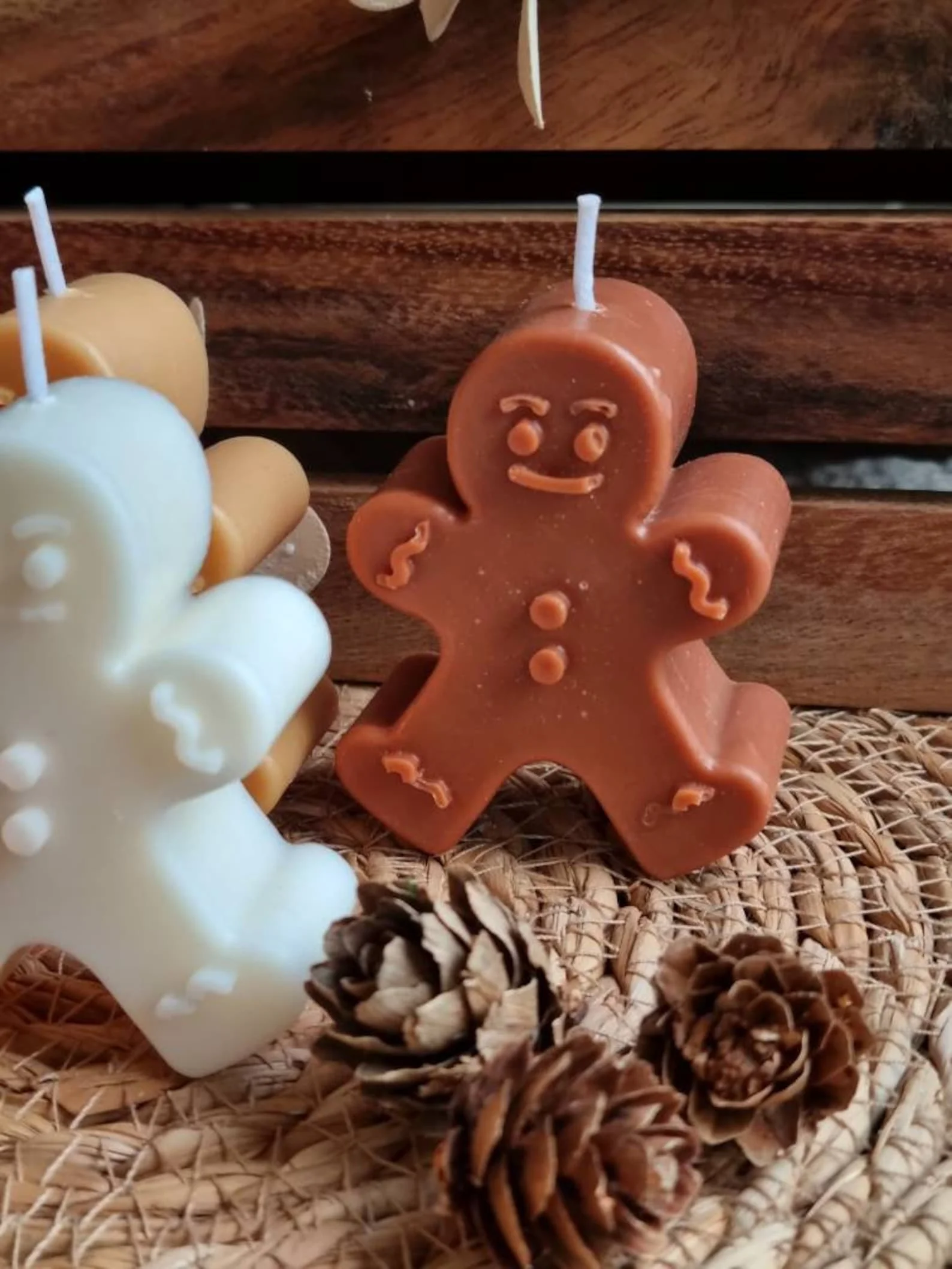 Gingerbread Man Shaped Candles